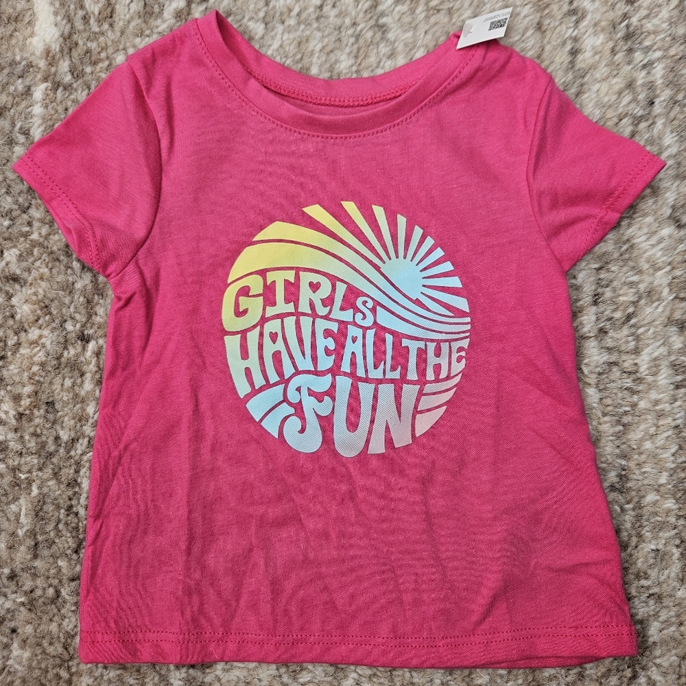 Garanimals Baby Girls Shirt 12 Months Pink Graphic Tee Girls Have Fun